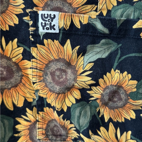 Lucy & Yak Sunflower Print Dugarees - Picture 3 of 6